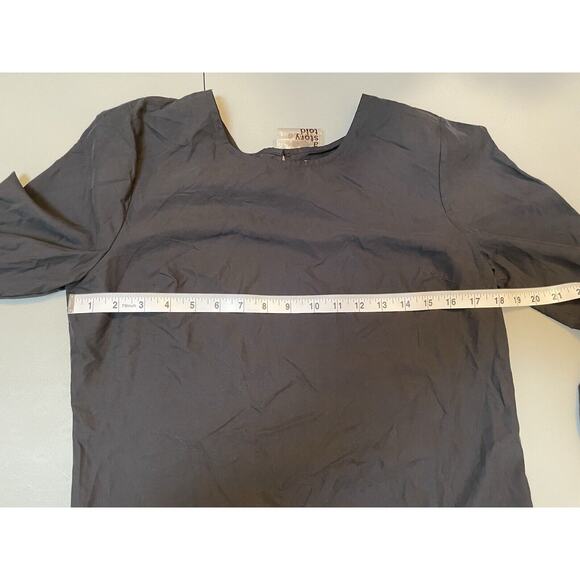 Avec Les Filles Black Long Sleeve Dress Bell Sleeve Oversized Sz Medium - Picture 4 of 8